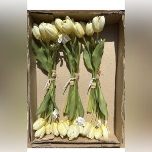 New In Box Set Of 6 Bunches Artificial 11” Classic Tulips By Sia